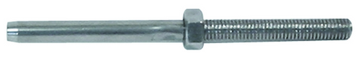 3.2mm Threaded Terminal Swage No Flat W/Lock Nut M5 LHT, Length 90mm
