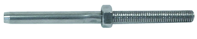 3.2mm Threaded Terminal Swage No Flat W/Lock Nut M5 LHT, Length 90mm
