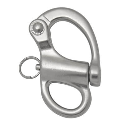 16x12mm S316 Stainless Steel Snap Shackle, Fixed Eye