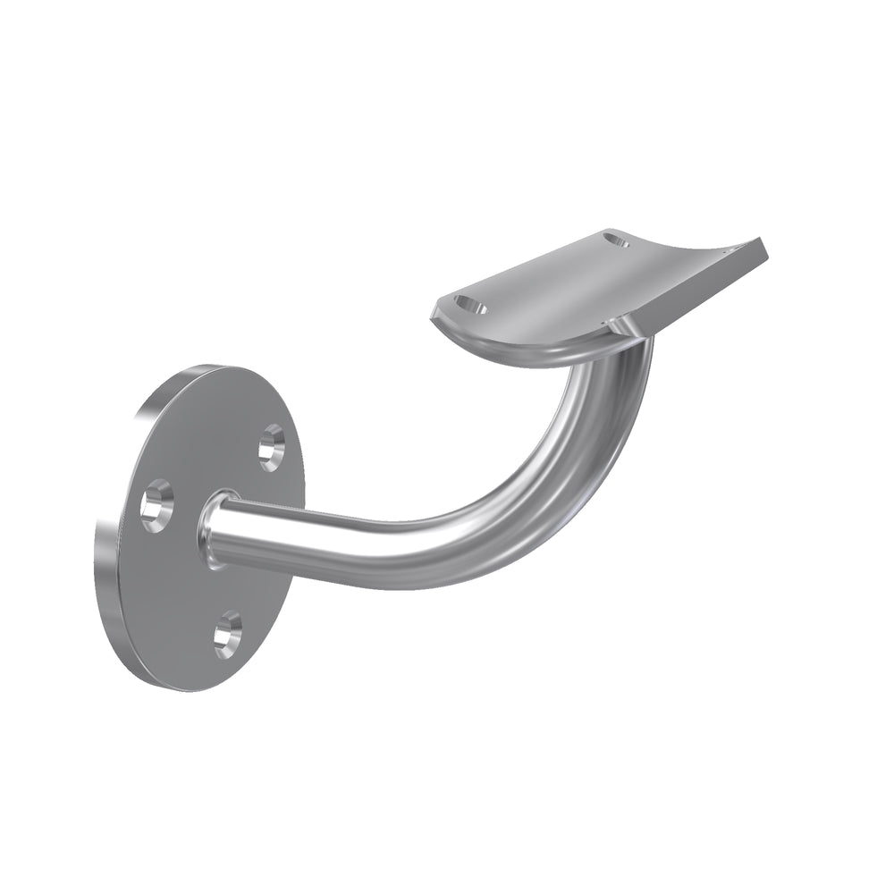 90° Curved Handrail Bracket, Round Top 38.1mm MP Distance from wall to center axis of handrail is 76mm