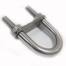 M8 x 75mm U Bolt with Machined Stops, Two Plates and Nuts