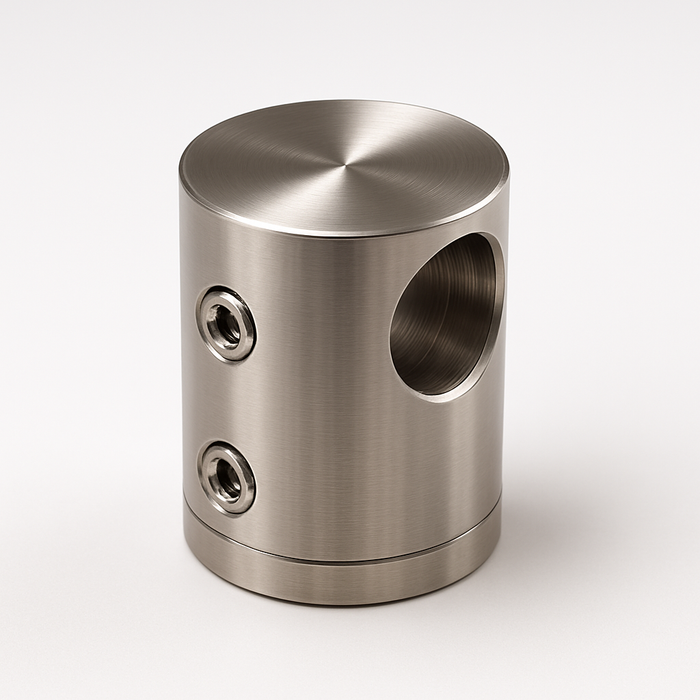 Crossbar Holder, SS316, Ø22 body, 20mm centreline height, to suit Ø12 - 12.7mm  crossbar