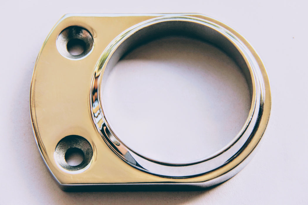 Heavy Duty End Base Plate, 6mm thick cast, for 50.8mm tube, Mirror Polish