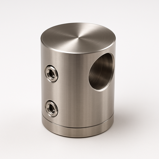 Crossbar Holder, SS316, Ø22 body, 20mm centreline height, to suit Ø10mm crossbar