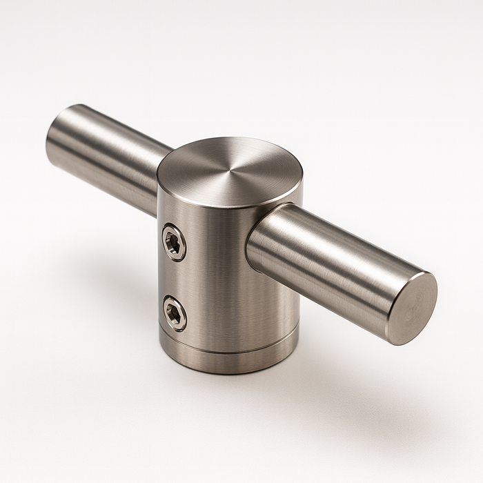 Crossbar Holder, SS316, Ø22 body, 20mm centreline height, to suit Ø10mm crossbar