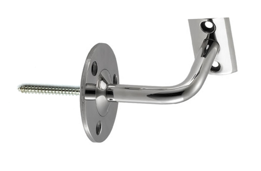 90° Elbow Handrail Bracket, Lag Screw, Flat Top 50.8mm Satin