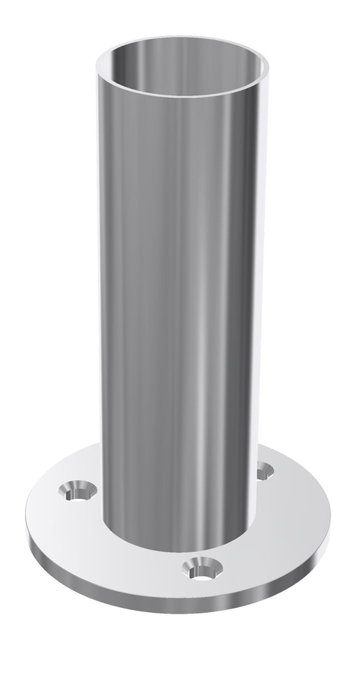 Buffer Rail Post, 160mm high, 3 Hole, 1.6x50mm tube, Mirror Polish