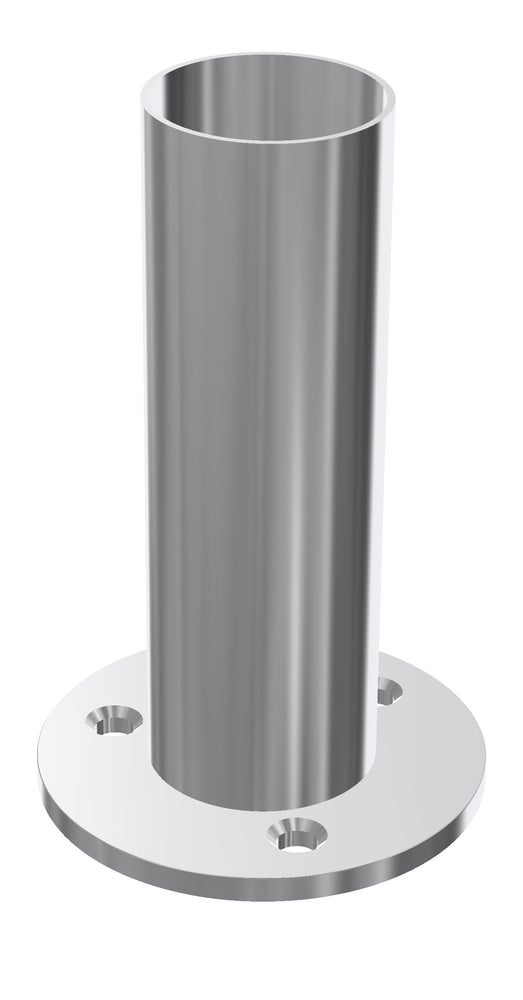 Buffer Rail Post, 160mm high, 3 Hole, 1.6x50mm tube, Mirror Polish