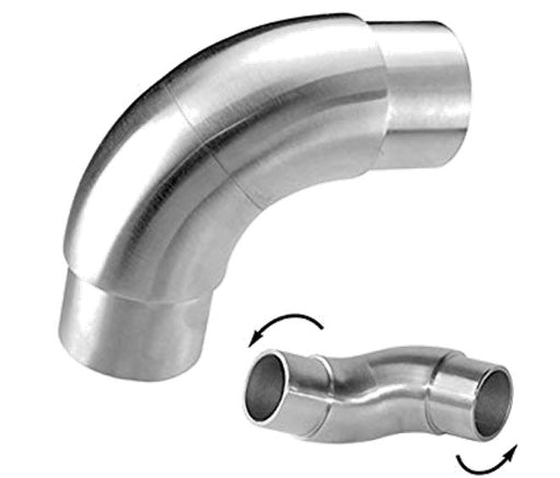 Corner Swivel Elbow Joiner. 1.6mm x 50.8mm Tube. Satin