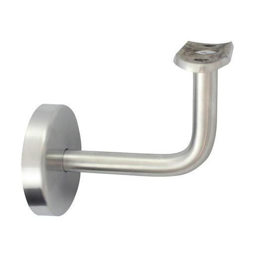 90 degree curved handrail with cover cap, 50.8mm round top. Satin Finish