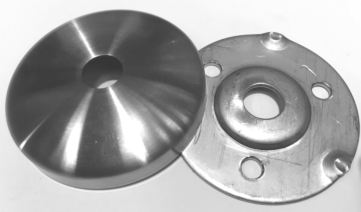 Welded base and cover to suit 12mm round, Satin Finish
