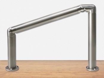 Hand Rail Kit Type 3, for Staircase Handrail including two End Posts with Adjustable Elbows, for 50.8mm x 1.6mm tube, Satin Finish