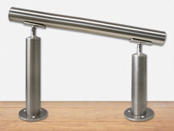 Hand Rail Kit Type 4, for Staircase Handrail Including two End Posts with Adjustable Saddles, for 50.8mm x 1.6mm tube, Satin Finish