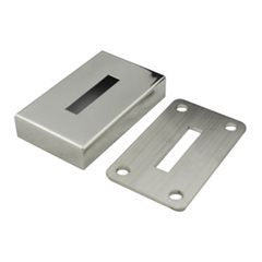 Cover Plate with Raw Base, 50mmx10mm rectangular tube, Mirror Polis