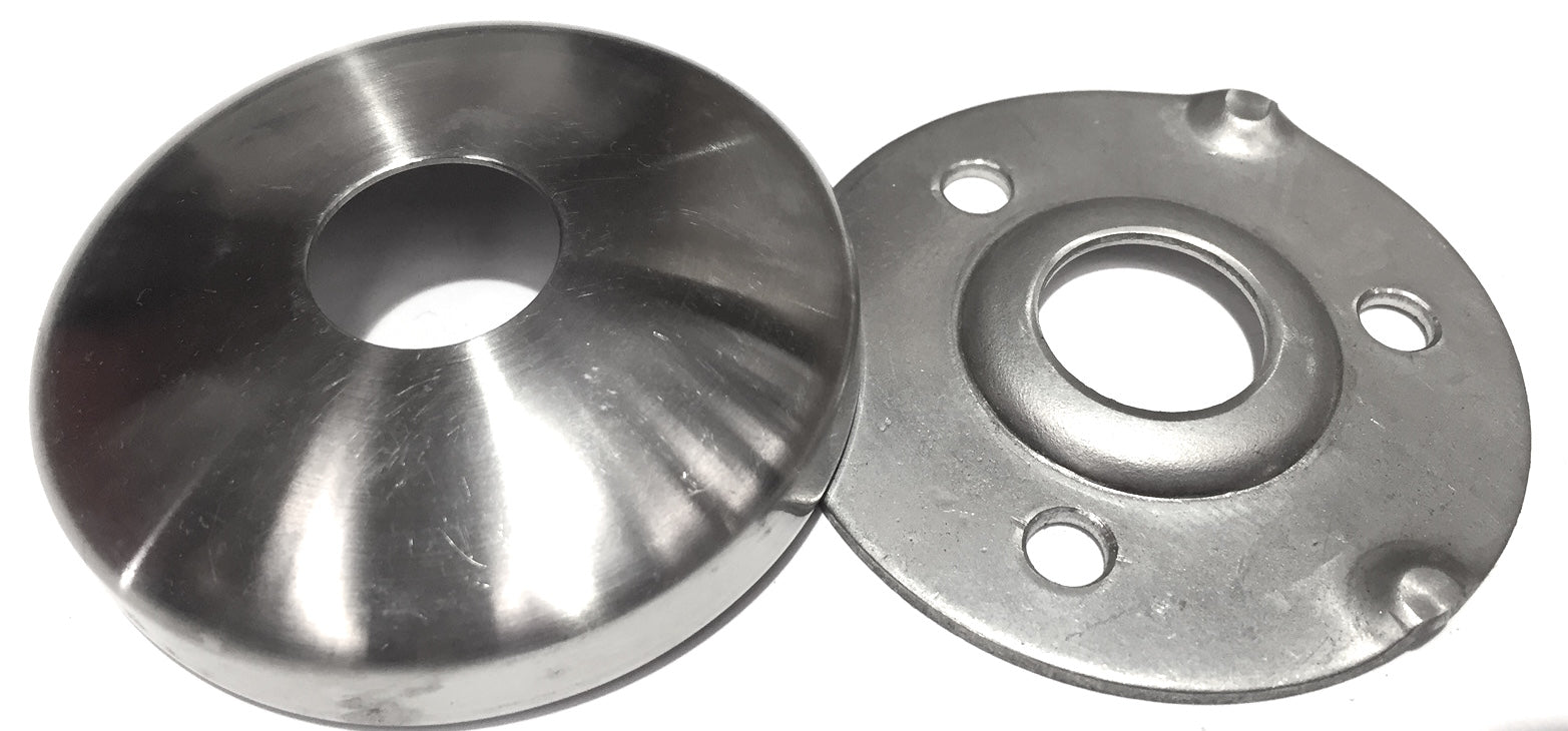 Welded base and cover to suit 19mm round, Satin Finish